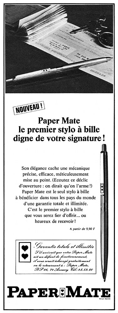 Advert Paper Mate 1967